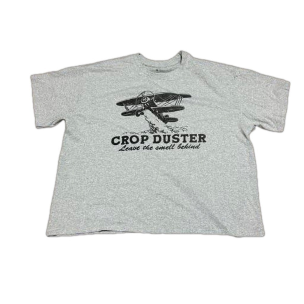 Brisco Brands Crop Duster Leave The Smell Behind Airplane Box Crop Top Women XL